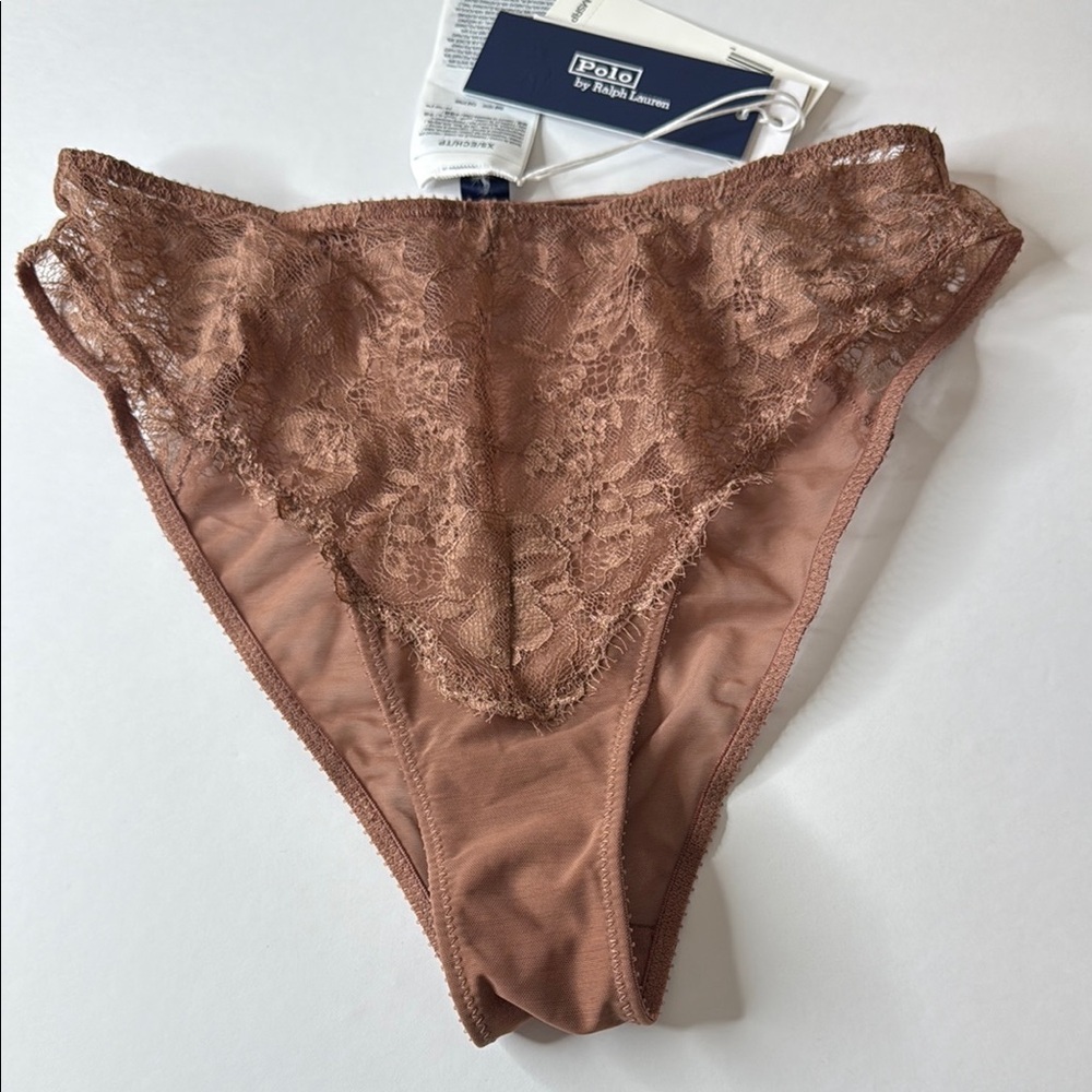 Polo Ralph Lauren Heritage Lace Bikini Panties Terracotta XS